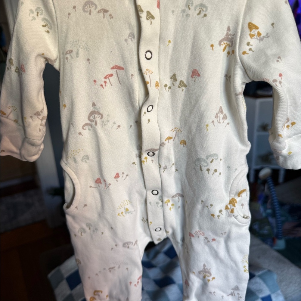 Pehr Charming Cream Baby One Piece with Mushroom Design